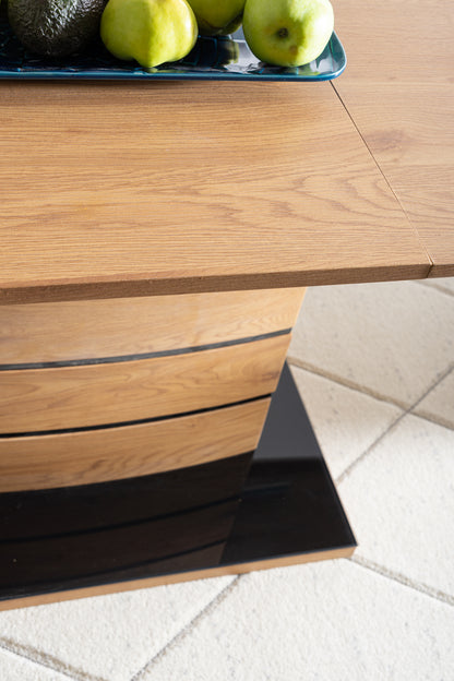 Kitchen Table Southend | size: Length: 80cm, Width: 180cm, Height: 76cm | color: Black/Oak | image: 6 | variant: 1007665