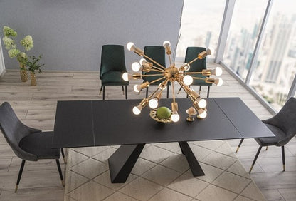 Kitchen Table St Helens | size: Length: 80cm, Width: 180cm, Height: 76cm | color: Black | image: 4 | variant: 1007903