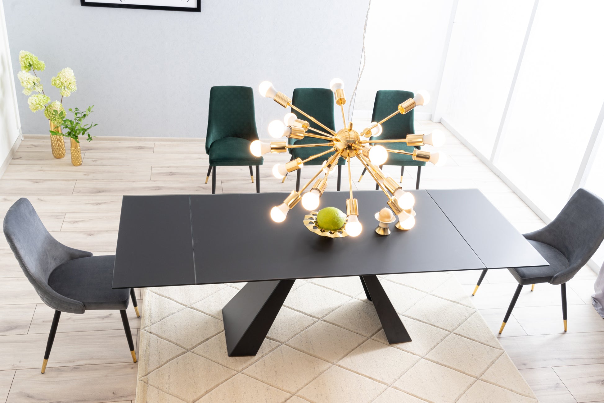 Kitchen Table St Helens | size: Length: 90cm, Width: 240cm, Height: 76cm | color: Matte/Black | image: 3 | variant: 1004347