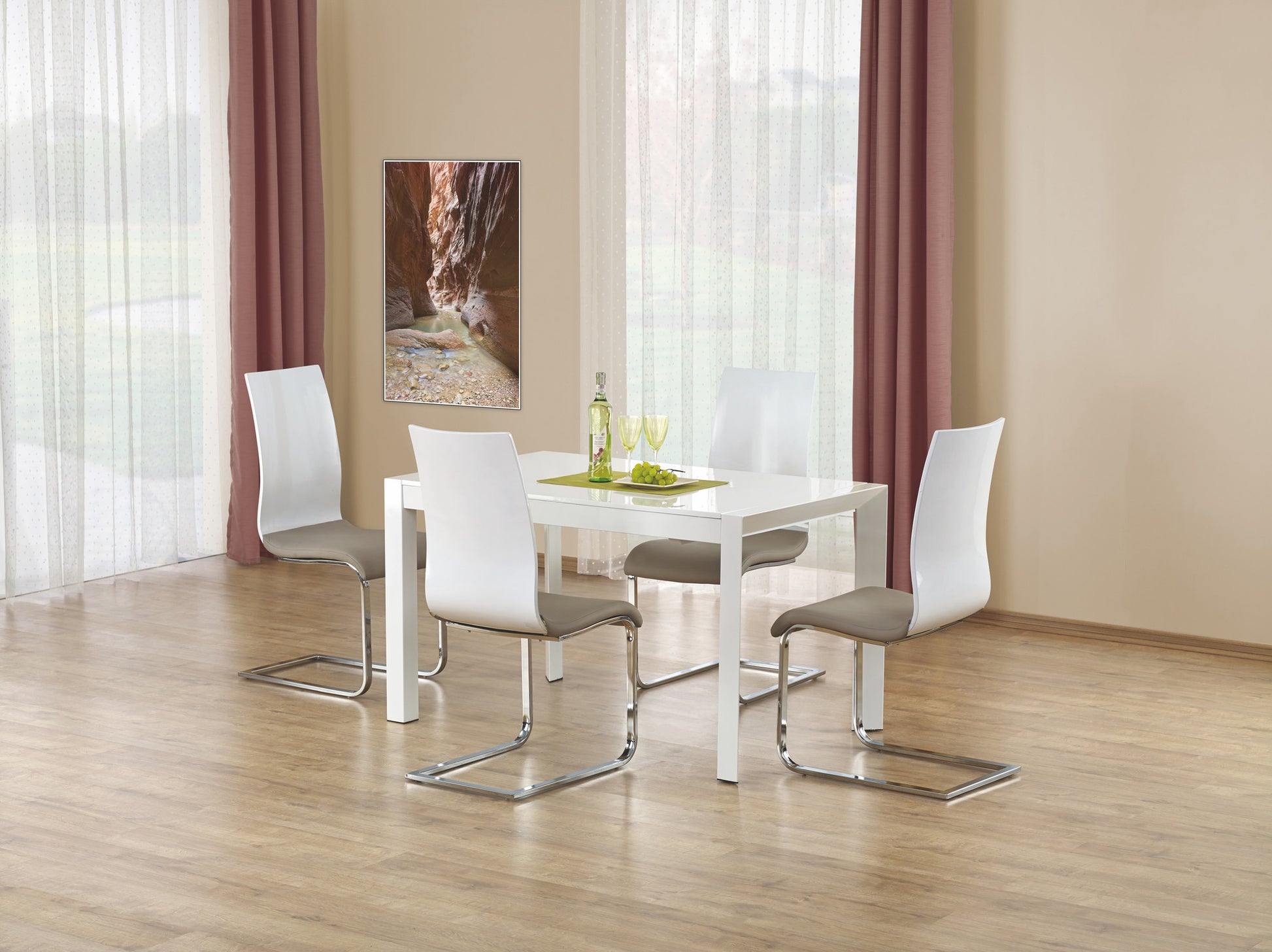 Kitchen Table Stanford | size: Length: 80cm, Width: 210cm, Height: 76cm | color: White | image: 3 | variant: 1011286