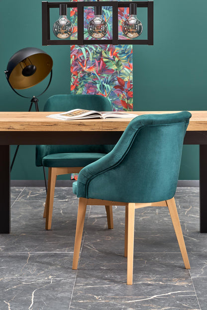Kitchen Table Tiago | size: Length: 80cm, Width: 220cm, Height: 76cm | color: Black/Oak | image: 6 | variant: 1006413