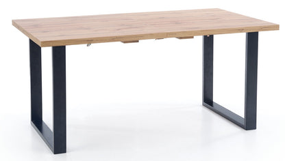 Kitchen Table Venom | size: Length: 85cm, Width: 185cm, Height: 74cm | color: Black/Oak | image: 1 | variant: 1011251
