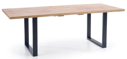 Kitchen Table Venom | size: Length: 85cm, Width: 185cm, Height: 74cm | color: Black/Oak | image: 2 | variant: 1011251