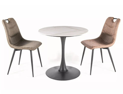 Kitchen Table Walsall | size: Length: 80cm, Width: 80cm, Height: 75cm, Diameter: 80cm | color: White/Black | image: 2 | variant: 1004365