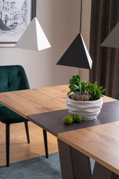 Kitchen Table West Austin | size: Length: 80cm, Width: 176cm, Height: 76cm | color: Brown/Oak | image: 5 | variant: 1007923