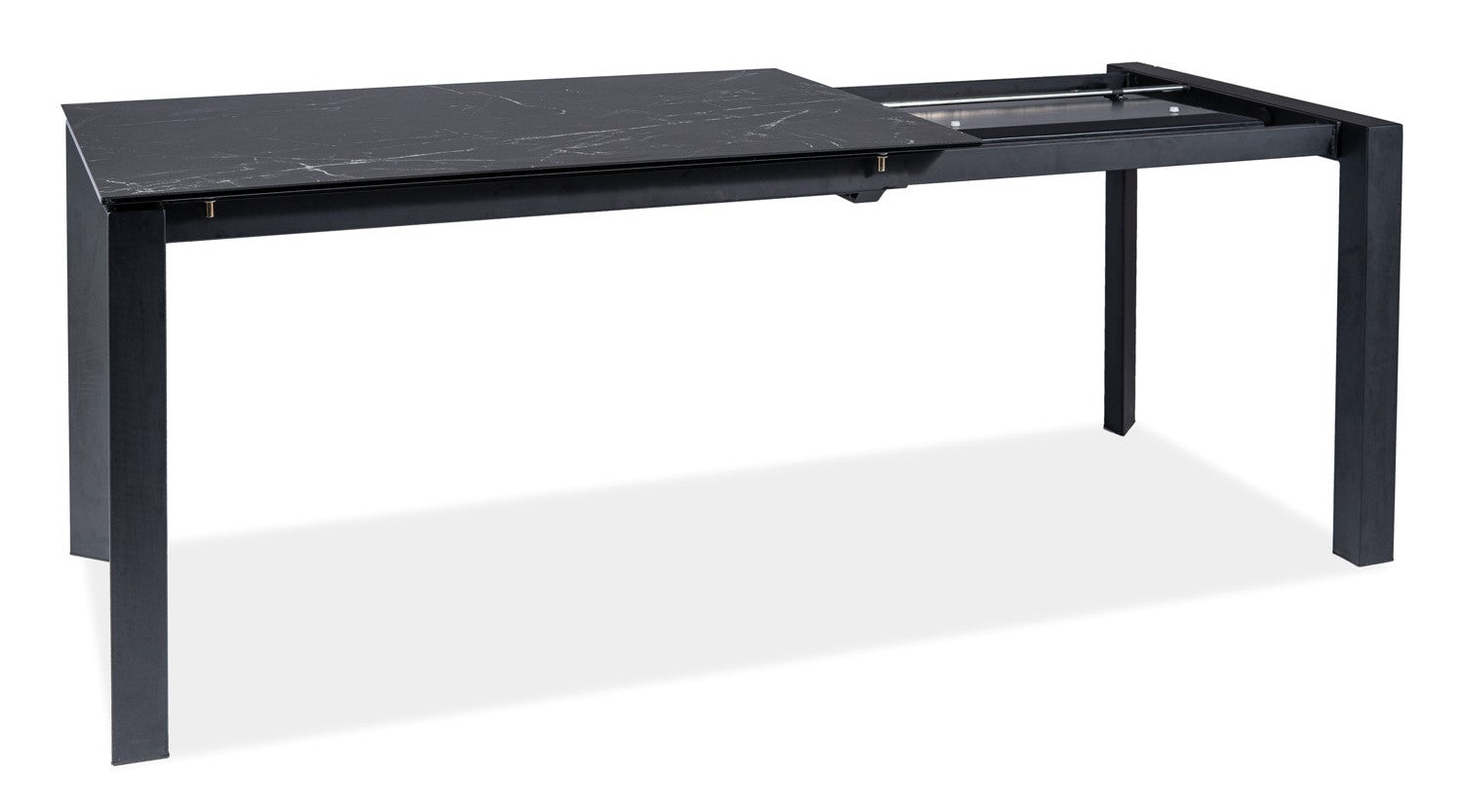 Kitchen Table West Avellino | size: Length: 80cm, Width: 180cm, Height: 76cm | color: White/Black | image: 3 | variant: 1007901