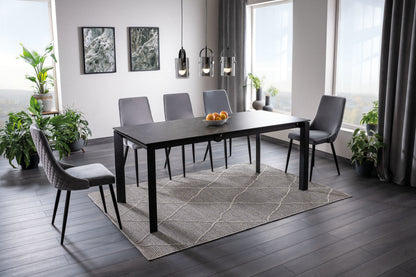 Kitchen Table West Avellino | size: Length: 80cm, Width: 180cm, Height: 76cm | color: White/Black | image: 6 | variant: 1007901