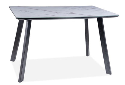 Kitchen Table West Barcelona | size: Length: 80cm, Width: 120cm, Height: 75cm | color: White/Marble/Black | image: 1 | variant: 1007677