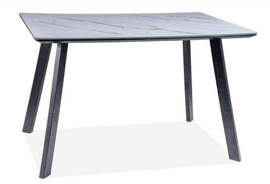 Kitchen Table West Barcelona | size: Length: 80cm, Width: 120cm, Height: 75cm | color: White/Marble/Black | image: 1 | variant: 1007677