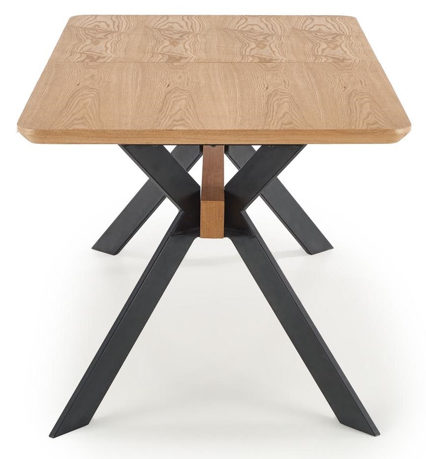 Kitchen Table West Bridlington | size: Length: 90cm, Width: 220cm, Height: 76cm | color: Black/Oak | image: 7 | variant: 1007117