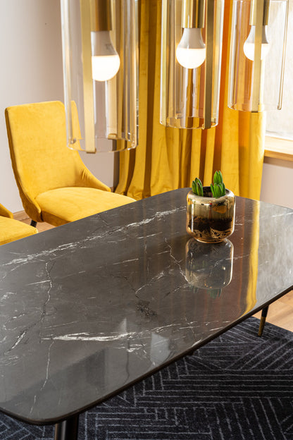 Kitchen Table West Brindisi | size: Length: 80cm, Width: 140cm, Height: 76cm | color: Black | image: 3 | variant: 1007816