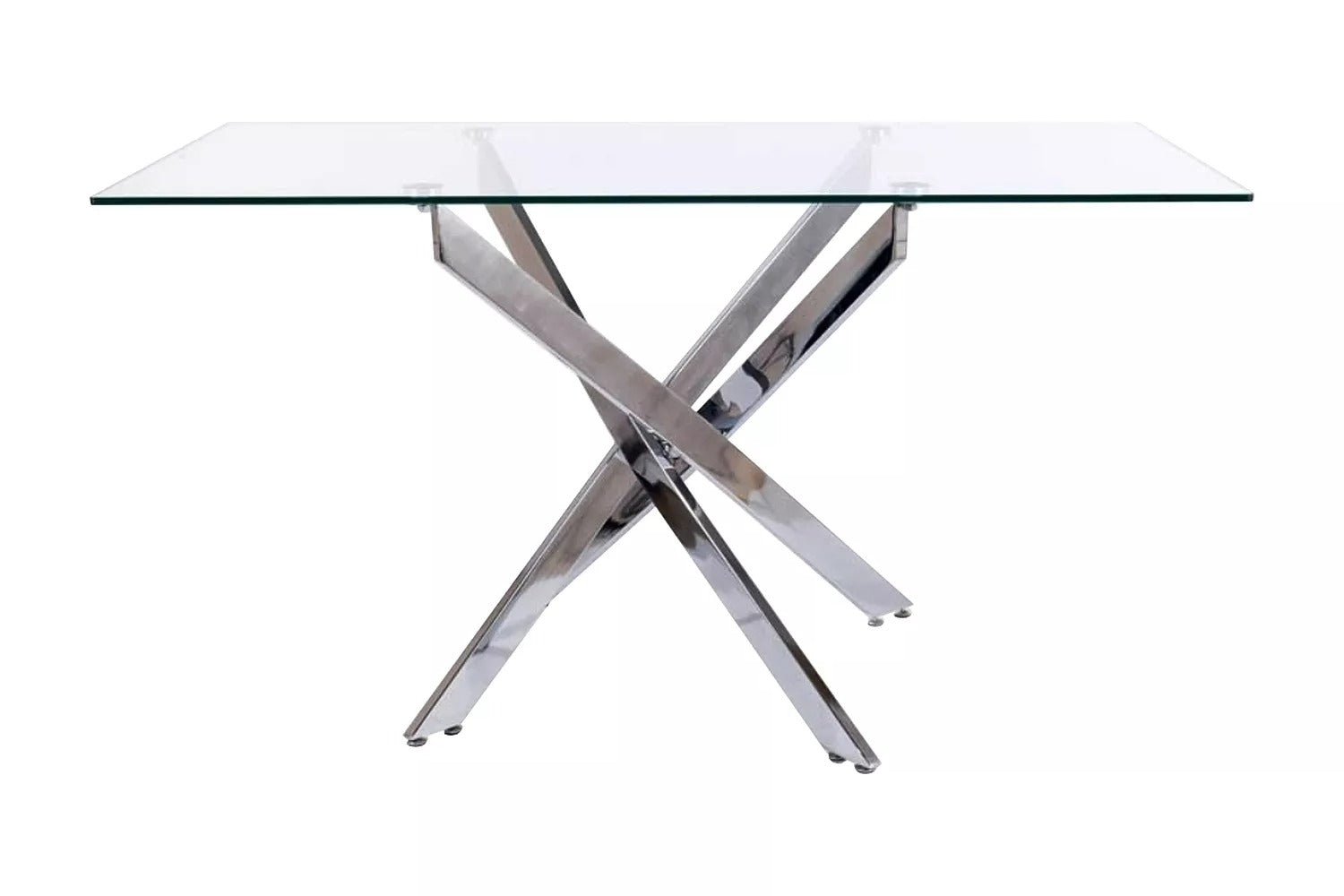 Kitchen Table West Cleveland | size: Length: 80cm, Width: 140cm, Height: 75cm | color: Transparent | image: 1 | variant: 1007949