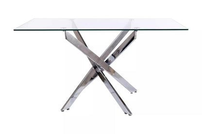 Kitchen Table West Cleveland | size: Length: 80cm, Width: 140cm, Height: 75cm | color: Transparent | image: 1 | variant: 1007949