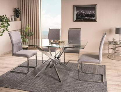 Kitchen Table West Cleveland | size: Length: 80cm, Width: 140cm, Height: 75cm | color: Transparent | image: 2 | variant: 1007949