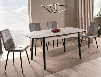 Kitchen Table West Cologne | size: Length: 80cm, Width: 160cm, Height: 76cm | color: White | image: 4 | variant: 1007953