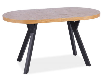 Kitchen Table West Crotone | size: Length: 80cm, Width: 272cm, Height: 76cm | color: Black/Oak | image: 1 | variant: 1007898