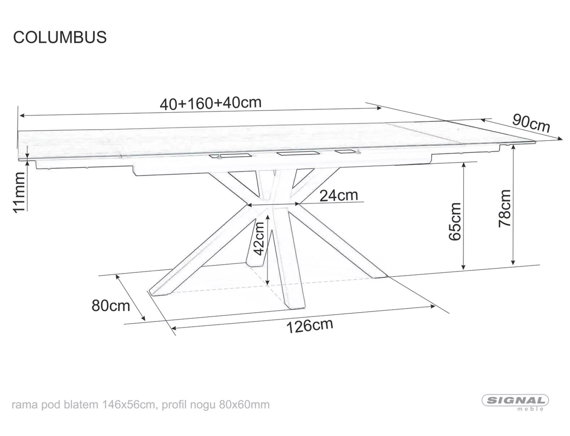 Kitchen Table West Dakar | size: Length: 90cm, Width: 240cm, Height: 76cm | color: White | image: 5 | variant: 1007959