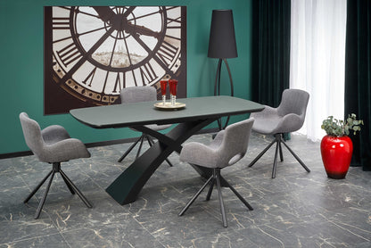 Kitchen Table West Dartford | size: Length: 89cm, Width: 220cm, Height: 75cm | color: Black/Grey | image: 6 | variant: 1007270