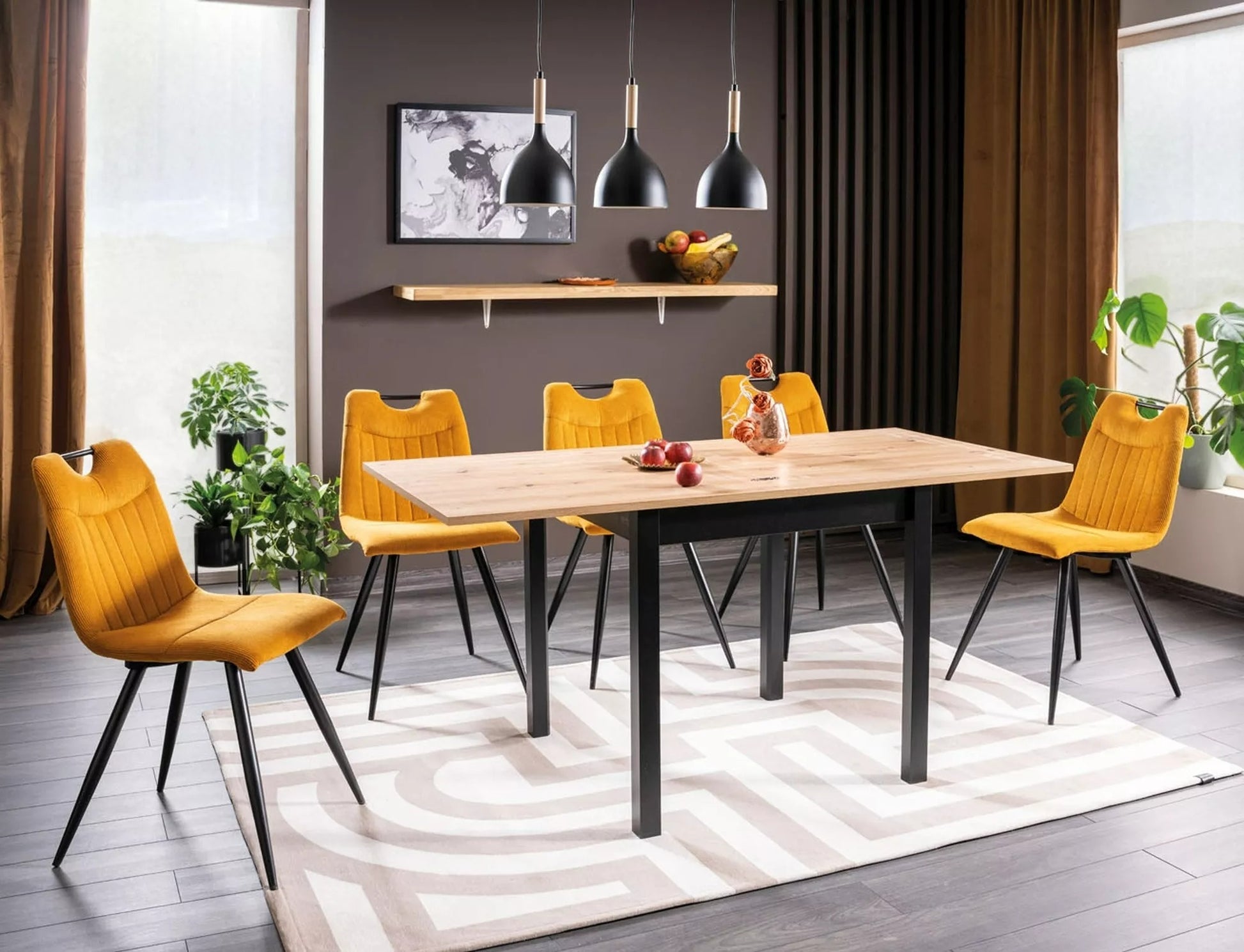 Kitchen Table West Detroit | size: Length: 80cm, Width: 160cm, Height: 78cm, Diameter: 80cm | color: Oak | image: 3 | variant: 1007966