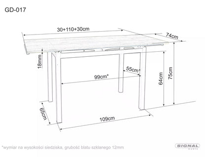 Kitchen Table West Dublin | size: Length: 110cm, Width: 170cm, Height: 75cm | color: Oak | image: 4 | variant: 1007968