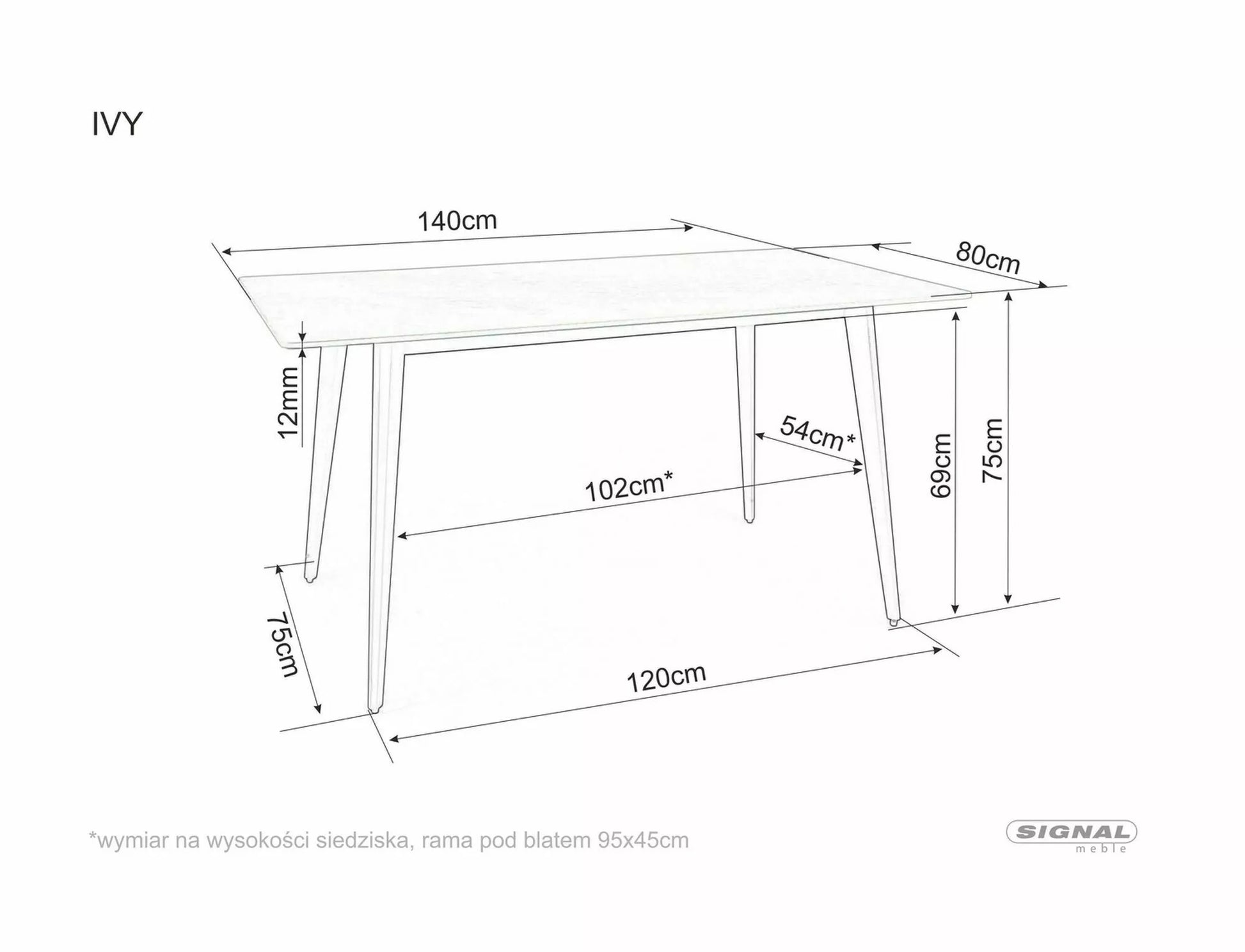Kitchen Table West Edinburgh | size: Length: 80cm, Width: 140cm, Height: 75cm | color: Gray | image: 3 | variant: 1007970