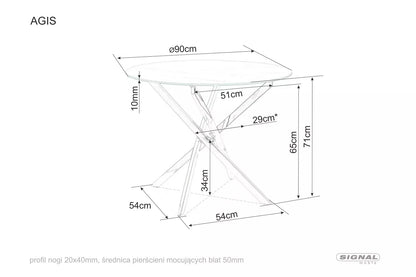 Kitchen Table West Gijon | size: Length: 90cm, Width: 90cm, Height: 71cm, Diameter: 90cm | color: White | image: 3 | variant: 1007948