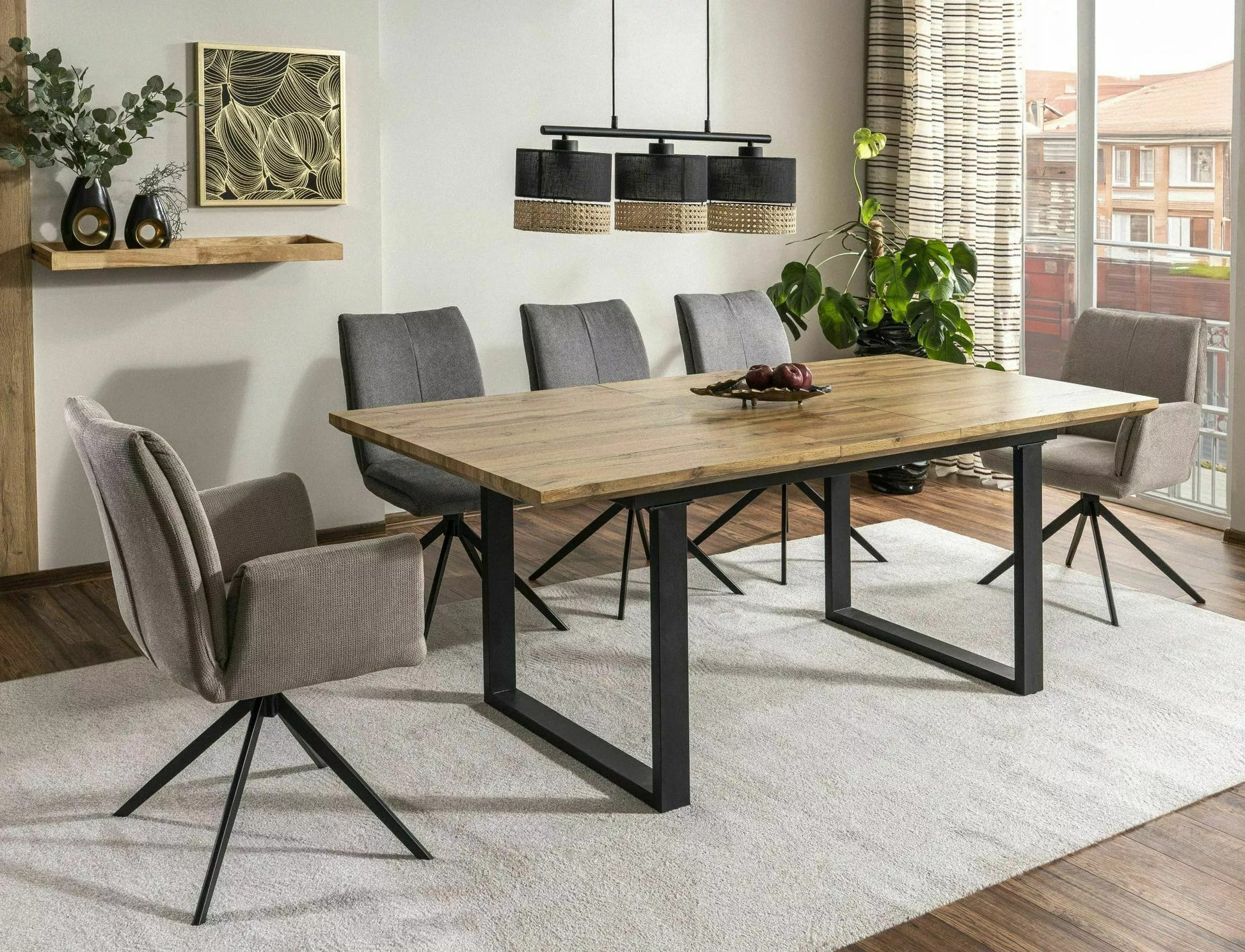 Kitchen Table West Hanoi | size: Length: 90cm, Width: 240cm, Height: 76cm | color: Oak | image: 5 | variant: 1007989