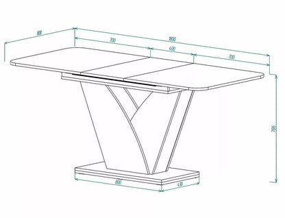 Kitchen Table West Havana | size: Length: 80cm, Width: 180cm, Height: 79cm | color: Oak | image: 3 | variant: 1007991