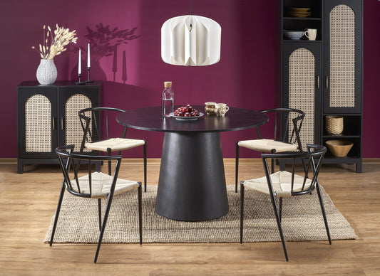 Kitchen Table West Pembroke | size: Length: 120cm, Width: 120cm, Height: 77cm, Diameter: 120cm | color: Black | image: 1 | variant: 1007401