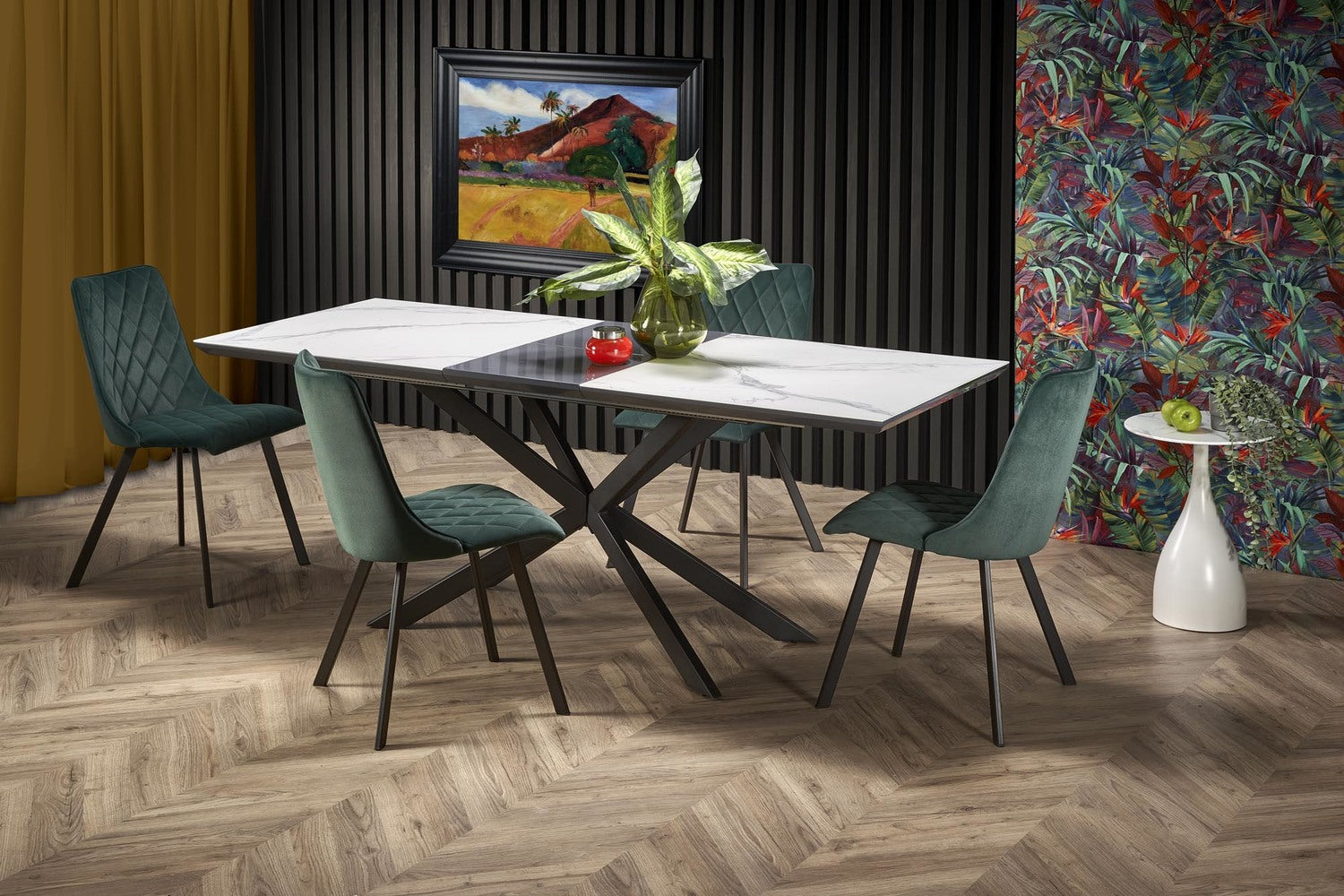 Kitchen Table West Roskilde | size: Length: 90cm, Width: 200cm, Height: 76cm | color: White/Black | image: 7 | variant: 1007499