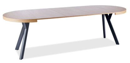 Kitchen Table West Taranto | size: Length: 100cm, Width: 250cm, Height: 76cm, Diameter: 100cm | color: Oak | image: 2 | variant: 1007818