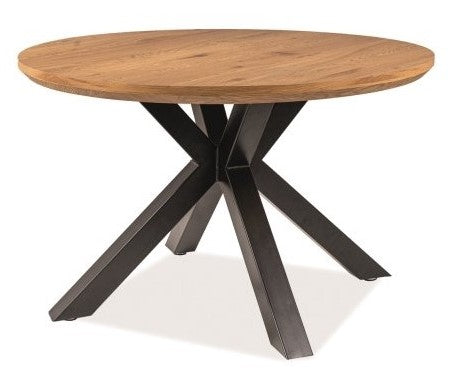 Kitchen Table West Valencia | size: Length: 120cm, Width: 120cm, Height: 75cm, Diameter: 120cm | color: Black/Oak | image: 1 | variant: 1007678