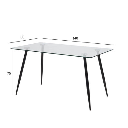 Kitchen Table Wilma 1 | size: Length: 80cm, Width: 140cm, Height: 75cm | color: Transparent | image: 1 | variant: 1017878