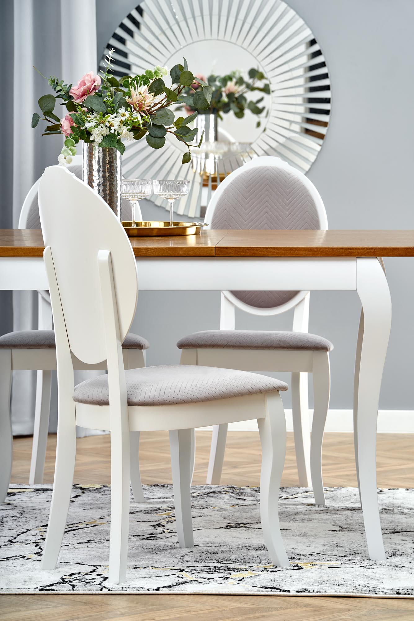 Kitchen Table Windsor | size: Length: 90cm, Width: 240cm, Height: 76cm | color: White/Oak | image: 7 | variant: 1006426