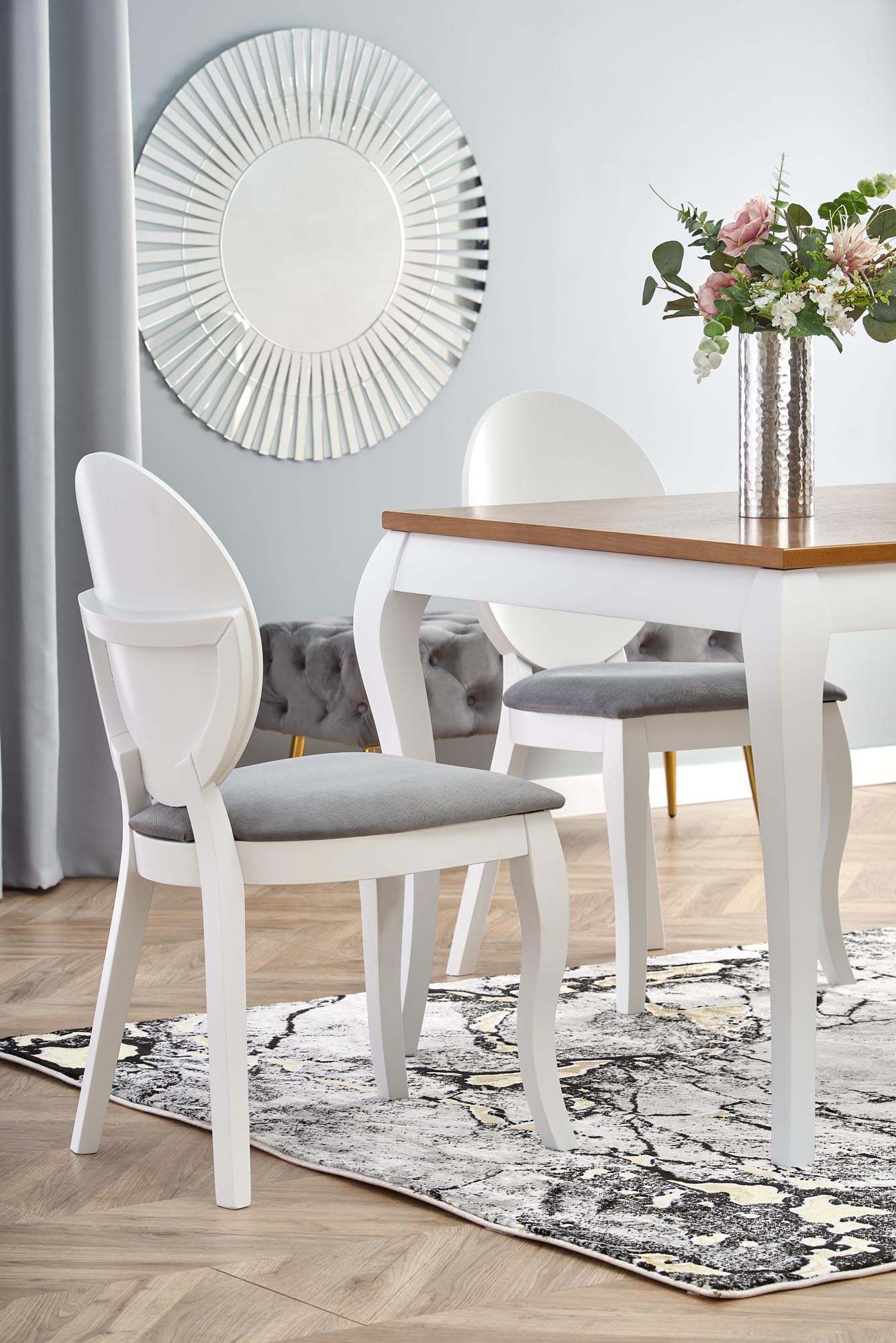 Kitchen Table Windsor | size: Length: 90cm, Width: 240cm, Height: 76cm | color: White/Oak | image: 8 | variant: 1006426