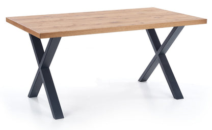 Kitchen Table Xavier | size: Length: 90cm, Width: 250cm, Height: 76cm | color: Black/Oak | image: 1 | variant: 1011302