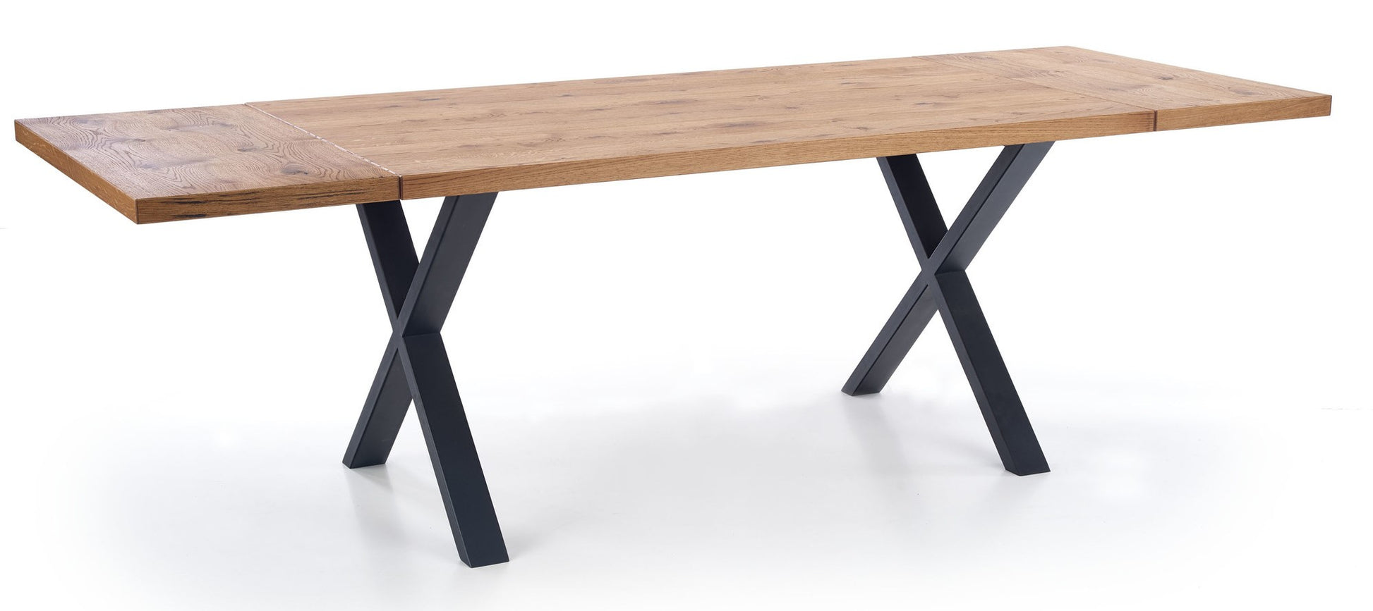 Kitchen Table Xavier | size: Length: 90cm, Width: 250cm, Height: 76cm | color: Black/Oak | image: 2 | variant: 1011302