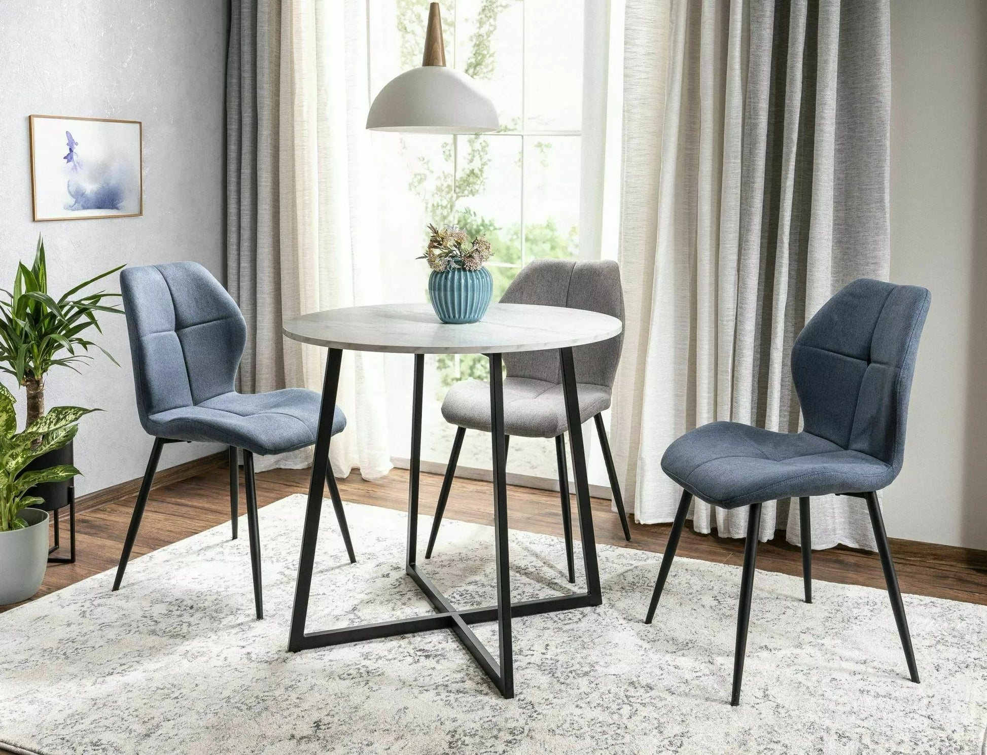 Kitchen Table Yeovil | size: Length: 90cm, Width: 90cm, Height: 76cm, Diameter: 90cm | color: White | image: 3 | variant: 1004382