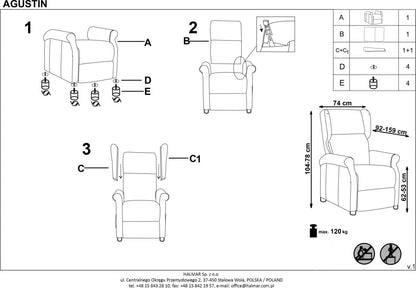 Lounge Chair Agustin 2 | size: Width: 75cm, Height: 107cm, Depth: 92cm | color: Gray | image: 8 | variant: 1004563