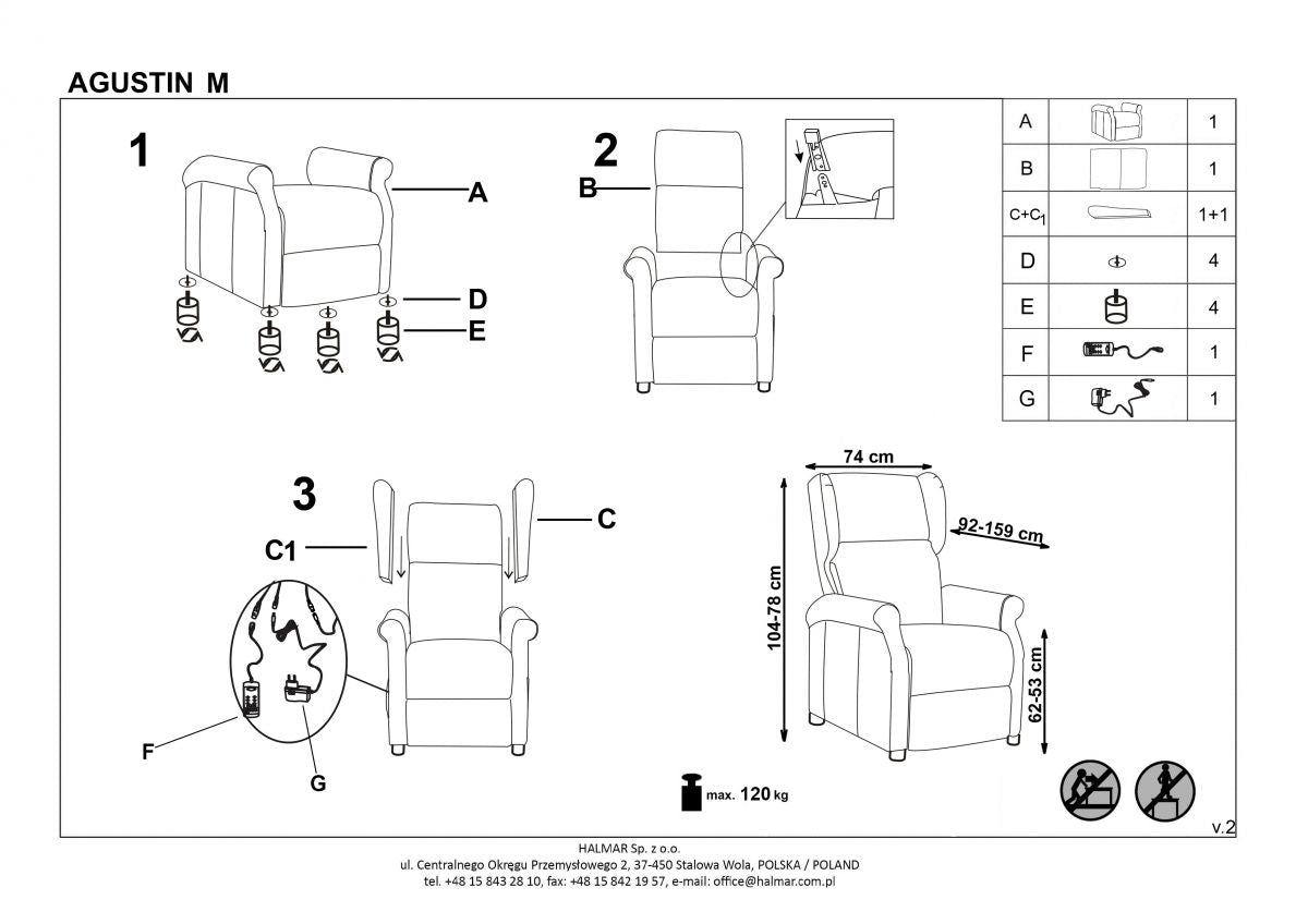 Lounge Chair Agustin M | size: Width: 75cm, Height: 107cm, Depth: 92cm | color: Gray | image: 10 | variant: 1012029