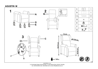 Lounge Chair Agustin M | size: Width: 75cm, Height: 107cm, Depth: 92cm | color: Gray | image: 10 | variant: 1012029