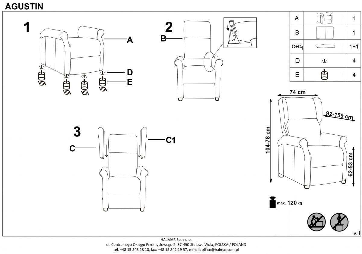 Lounge Chair Agustin | size: Width: 75cm, Height: 107cm, Depth: 92cm | color: Beige | image: 10 | variant: 1004566