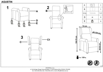 Lounge Chair Agustin | size: Width: 75cm, Height: 107cm, Depth: 92cm | color: Beige | image: 10 | variant: 1004566