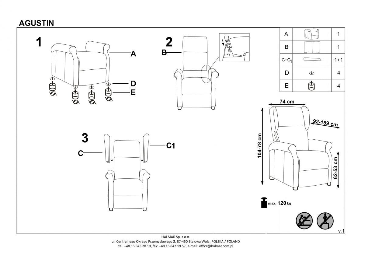 Lounge Chair Agustin | size: Width: 75cm, Height: 107cm, Depth: 92cm | color: Gray | image: 9 | variant: 1004567