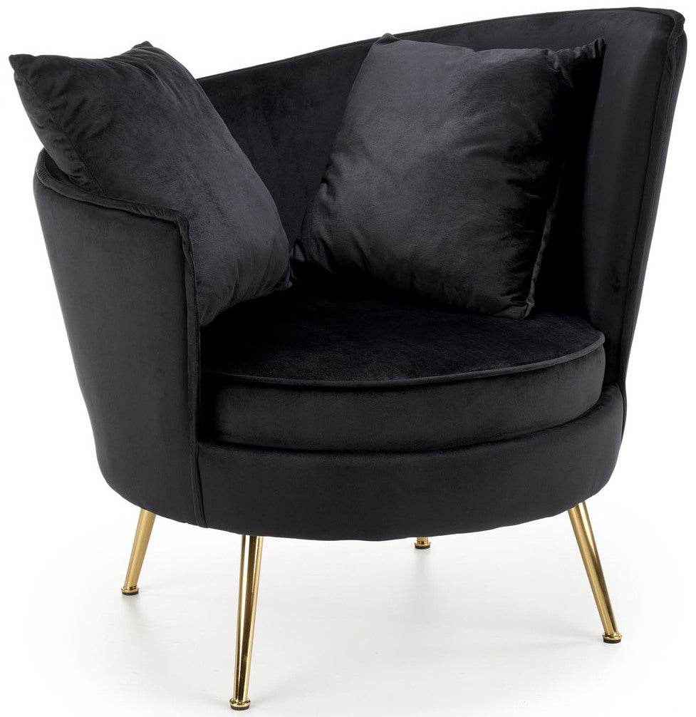 Lounge Chair Almond | size: Width: 90cm, Height: 87cm, Depth: 90cm | color: Black | image: 1 | variant: 1004569