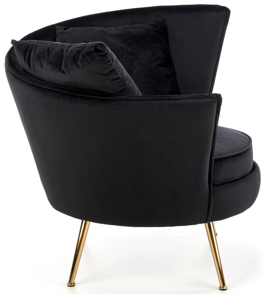 Lounge Chair Almond | size: Width: 90cm, Height: 87cm, Depth: 90cm | color: Black | image: 4 | variant: 1004569