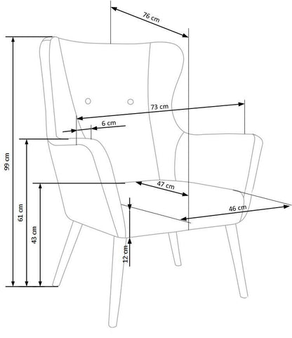 Lounge Chair Bari | size: Width: 73cm, Height: 99cm, Depth: 76cm | color: Gray | image: 5 | variant: 1002729