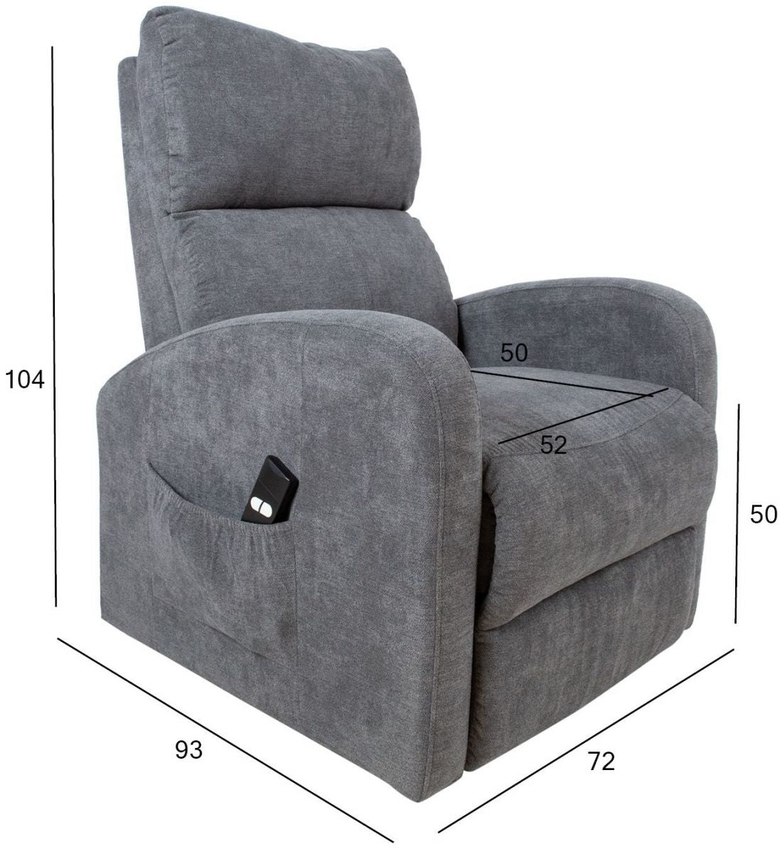 Lounge Chair Barny | size: Width: 93cm, Height: 104cm, Depth: 72cm | color: Gray | image: 10 | variant: 1004763