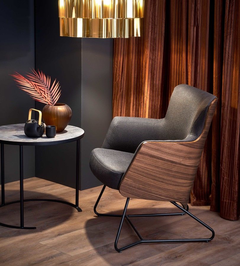 Lounge Chair Bastia | size: Width: 74cm, Height: 79cm, Depth: 67cm | color: Brown/Grey | image: 3 | variant: 1002720
