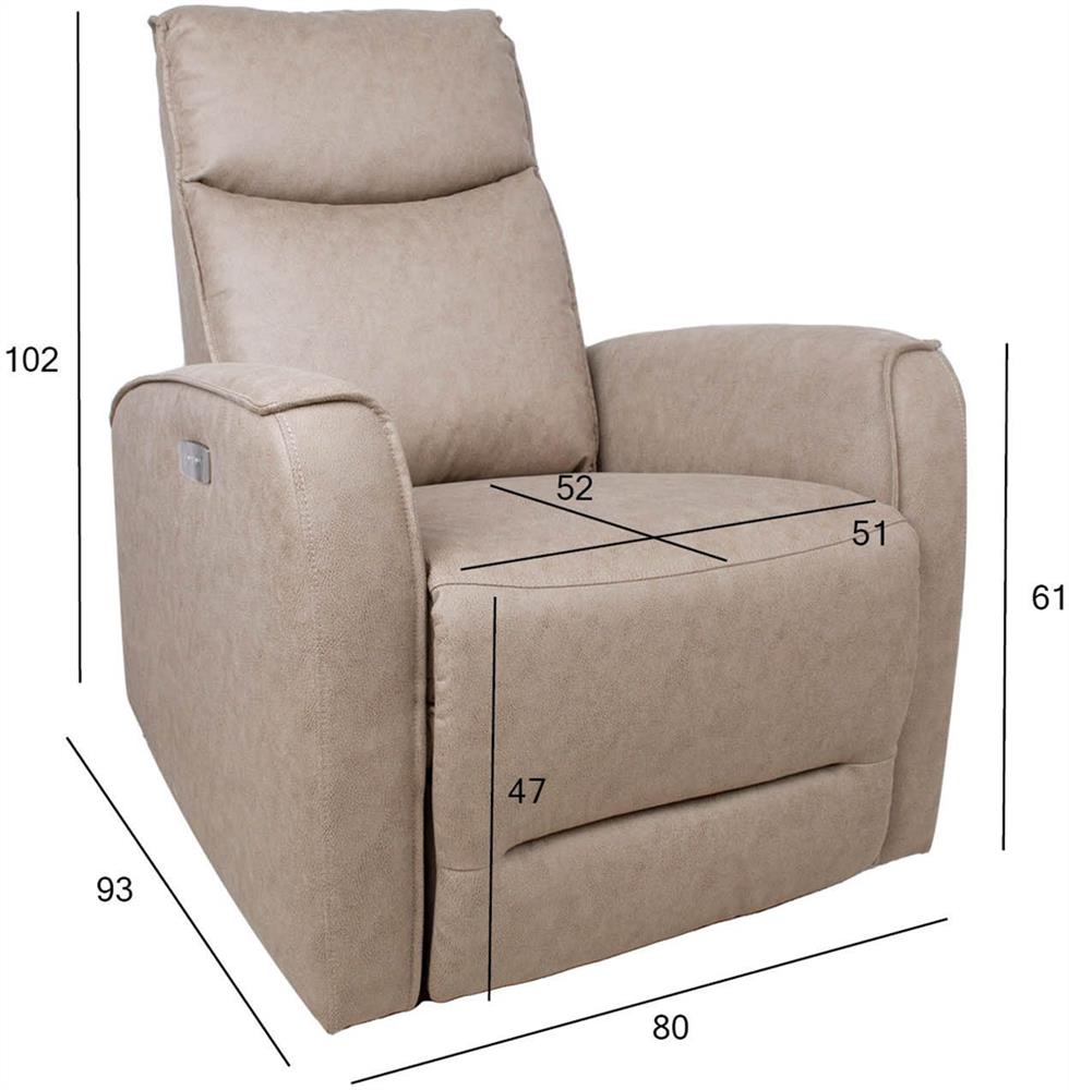Lounge Chair Bexhill | size: Width: 80cm, Height: 102cm, Depth: 93cm | color: Beige | image: 6 | variant: 1000940